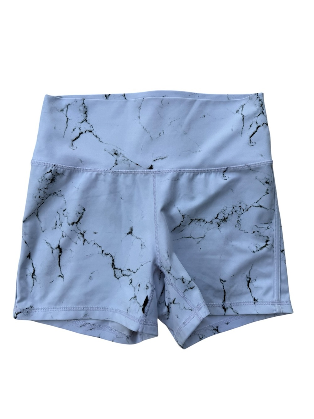 Buffbunny Collection White and Black Marbled Shorts Size Large